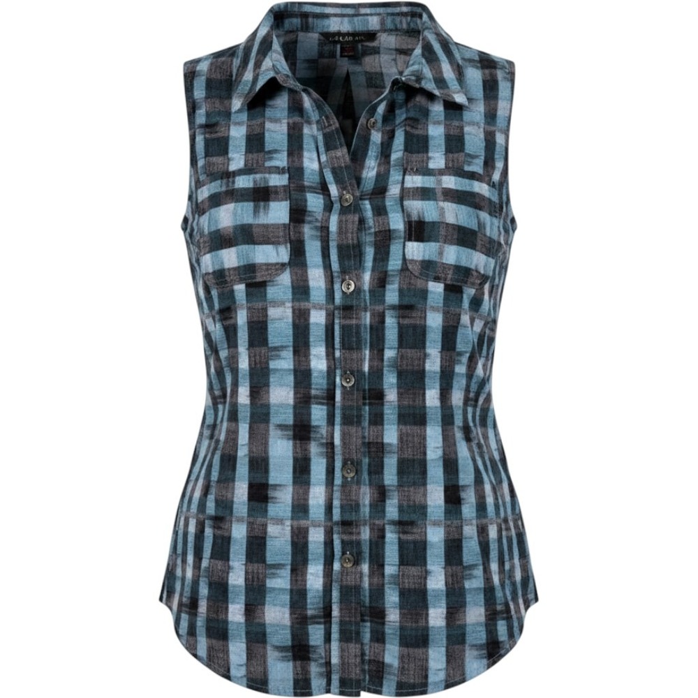 Rock & Republic Women XL Plaid Sleeveless Button Up Shirt Top Lightweight